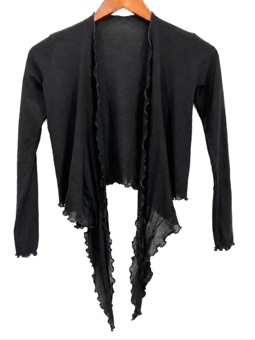Vintage Y2K Cropped Cardigan/Shrug Bebe Tie Front Bolero Top Small/Medium Mesh